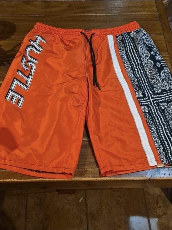 Hustler Hollywood Other - GS-115 Men's Hustle Orange Bandana Swim Trunks 3X